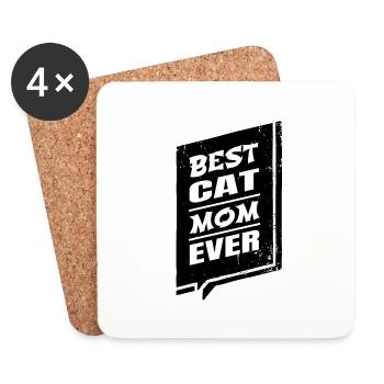 Idée cadeau d’anniversaire Tshirts Collage Anti Chat - Dessous de verre (lot de 4) - blanc - Devant