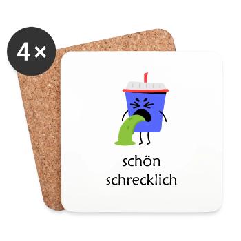 Becher Ekeleregend schön schrecklich - Untersetzer (4er-Set) - Weiß - Vorne
