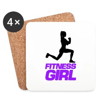 Fille de fitness - Dessous de verre (lot de 4) - blanc - Devant
