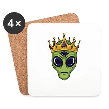 Alienkönig - Untersetzer (4er-Set) - Weiß - Vorne
