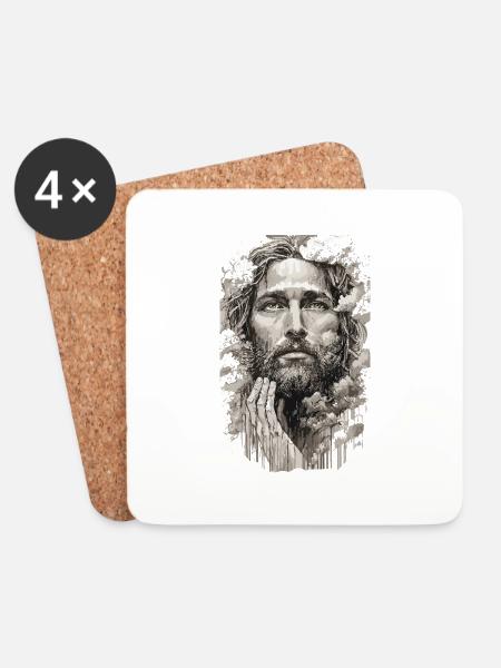 JESUS - Untersetzer (4er-Set) - Weiß