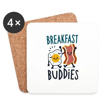 Breakfast Buddies - Untersetzer (4er-Set) - Weiß - Vorne
