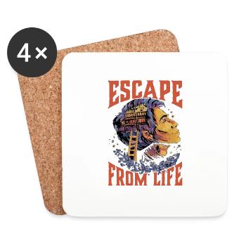 The Books Are Not An Escape From Life - Untersetzer (4er-Set) - Weiß - Vorne