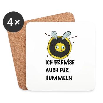 Ich bremse auch für Hummeln - Untersetzer (4er-Set) - Weiß - Vorne