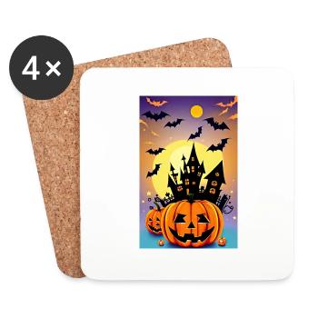 Halloween 2023 - Dessous de verre (lot de 4) - blanc - Devant