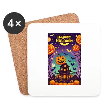 Joyeux halloween - Dessous de verre (lot de 4) - blanc - Devant