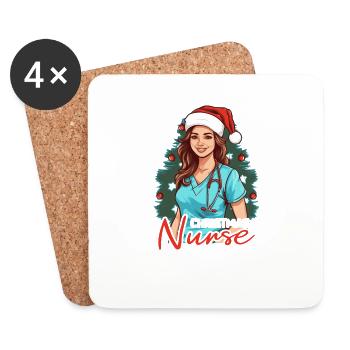 Merry Christmas Nurse - Coasters (set of 4) - white - Front