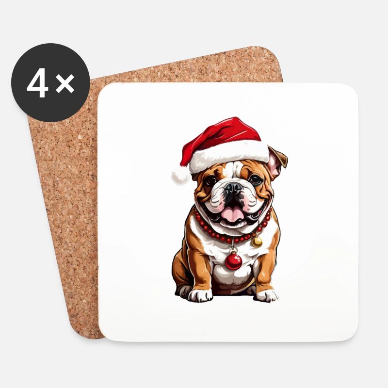 Entzückender Weihnachtshund - Untersetzer (4er-Set) - Weiß