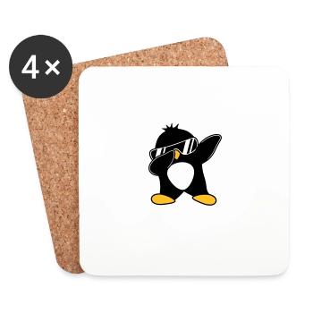 Kindness Is Cool Dabbing Dab Dance Geste Pinguin - Untersetzer (4er-Set) - Weiß - Vorne