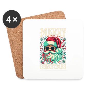 Joyeux Noël Famille Noël Joyeux Noël - Dessous de verre (lot de 4) - blanc - Devant