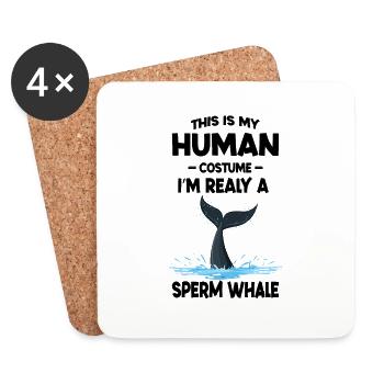 This is My Human Costume I m a Really Whale - Dessous de verre (lot de 4) - blanc - Devant