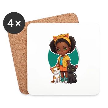 Cat Lover Gift Idea Christmas - Coasters (set of 4) - white - Front