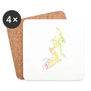 Beautiful female paint art zebra colorful woman - Coasters (set of 4) - white - Front