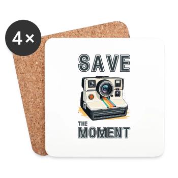 Save the moment. Retro camera. - Coasters (set of 4) - white - Front