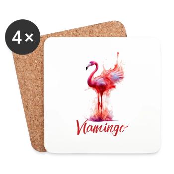Vlamingo. Flämische T-Shirts - Untersetzer (4er-Set) - Weiß - Vorne