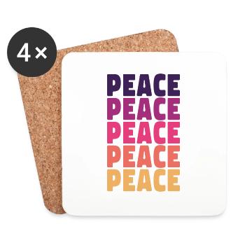 Rainbow Peace Colorful Against War - Coasters (set of 4) - white - Front