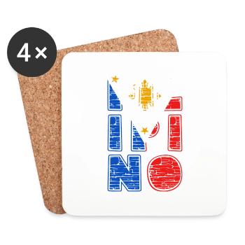 Philippines drapeau philippin fierté je cadeau - Dessous de verre (lot de 4) - blanc - Devant