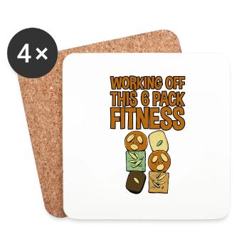 Working Off This 6 Pack Fitness 4 - Untersetzer (4er-Set) - Weiß - Vorne