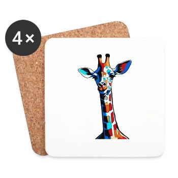 Colorful Graffiti Giraffe - Coasters (set of 4) - white - Front