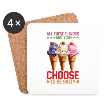 Toutes ces saveurs et vous choisissez d’être salé 18 - Dessous de verre (lot de 4) - blanc - Devant