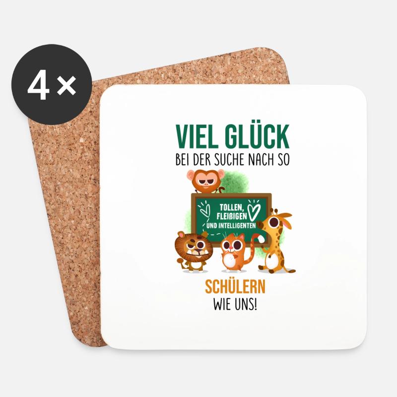 Abschiedsgeschenk für Lehrer, Abschied Lehrerin - Untersetzer (4er-Set) - Weiß