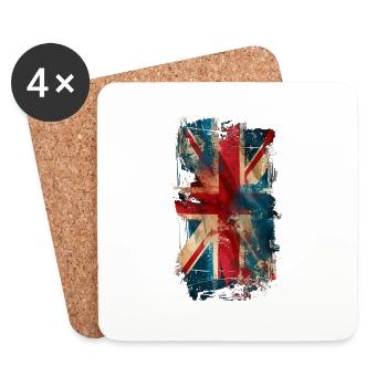 Vintage Union Jack - Untersetzer (4er-Set) - Weiß - Vorne
