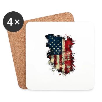 Grunge America - Coasters (set of 4) - white - Front