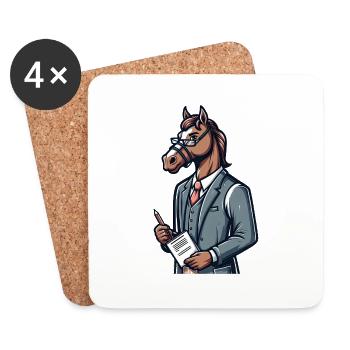 Cute Horse Teacher - Coasters (set of 4) - white - Front