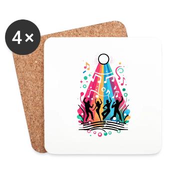 Music celebration Lifestrahl – Dynamic Dance Art - Coasters (set of 4) - white - Front