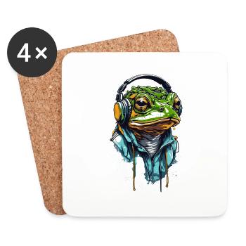 Frog music - Untersetzer (4er-Set) - Weiß - Vorne