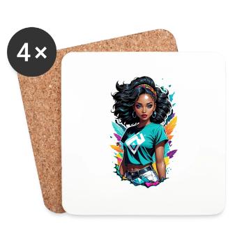 Afro Woman - Beauty - Coasters (set of 4) - white - Front
