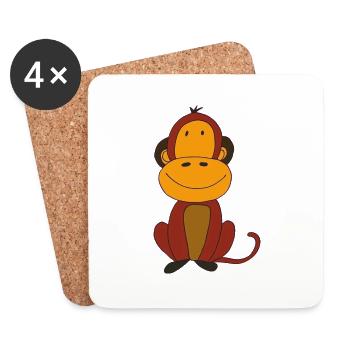 Funny Monkey - Coasters (set of 4) - white - Front