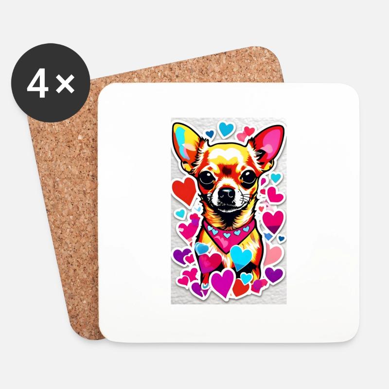 Chihuahua - Untersetzer (4er-Set) - Weiß