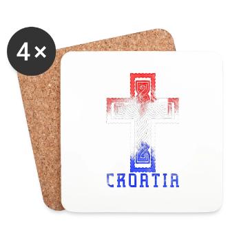 Emblème du drapeau national croate Croatie Hrvatska hrv - Dessous de verre (lot de 4) - blanc - Devant