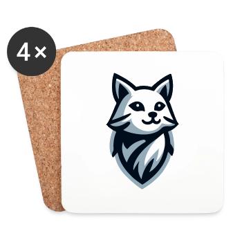 Kitten: illustration of a little fluffy - Coasters (set of 4) - white - Front