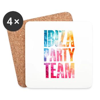 Ibiza Party Team Bunt - Untersetzer (4er-Set) - Weiß - Vorne