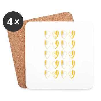 Imprimé numéro7. - Dessous de verre (lot de 4) - blanc - Devant