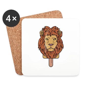 Lion Head Popsicle - Coasters (set of 4) - white - Front