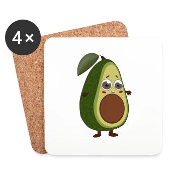 Süße Avocado - Untersetzer (4er-Set) - Weiß - Vorne