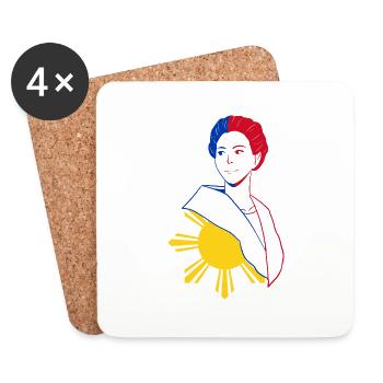 Philippines philippine drapeau Dalagang je cadeau - Dessous de verre (lot de 4) - blanc - Devant