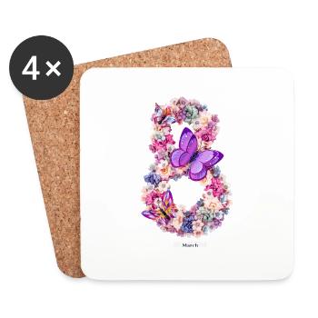 Women's Power March 8 GirlPower Female Feminism - Coasters (set of 4) - white - Front