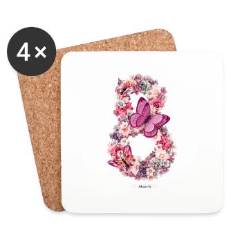 Women's Power March 8 GirlPower Female Feminism - Coasters (set of 4) - white - Front