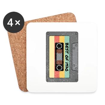 Best of 1970 Classic cassette birthday gift - Coasters (set of 4) - white - Front