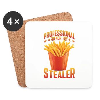Professional French Fry Stealer 5 - Coasters (set of 4) - white - Front