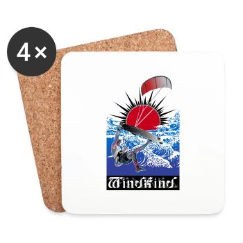 WINDKIND Große Welle - Untersetzer (4er-Set) - Weiß - Vorne