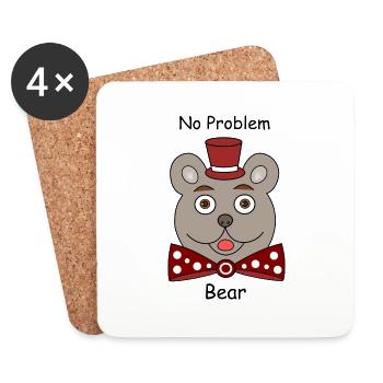 No Problem Bear - Coasters (set of 4) - white - Front