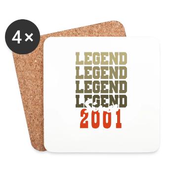 Vintage 23rd Birthday Gift Born One Month in 2001 - Coasters (set of 4) - white - Front