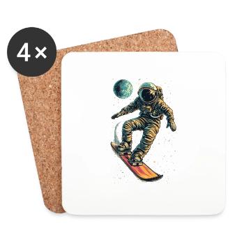 Zero Gravity Snowboarden - Untersetzer (4er-Set) - Weiß - Vorne