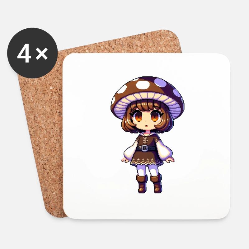 Niedliche Pose - Untersetzer (4er-Set) - Weiß