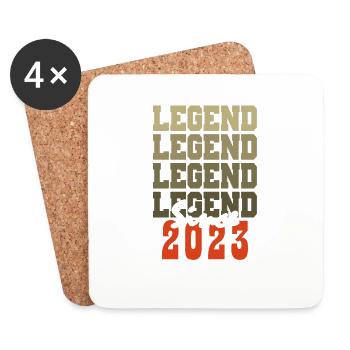 Vintage-Geschenk zum 1. Jahrestag, geboren in einem Monat des Jahres 2023 - Untersetzer (4er-Set) - Weiß - Vorne
